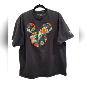 Disney Men's Neff HawaiianT-shirt Black & Hawaiian Print XXL